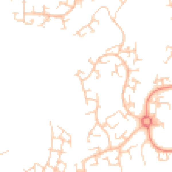 Daytime road noise heatmap for RH11 6BG