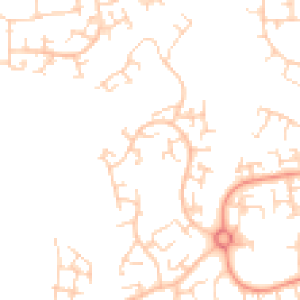 Daytime road noise heatmap for RH11 6BN