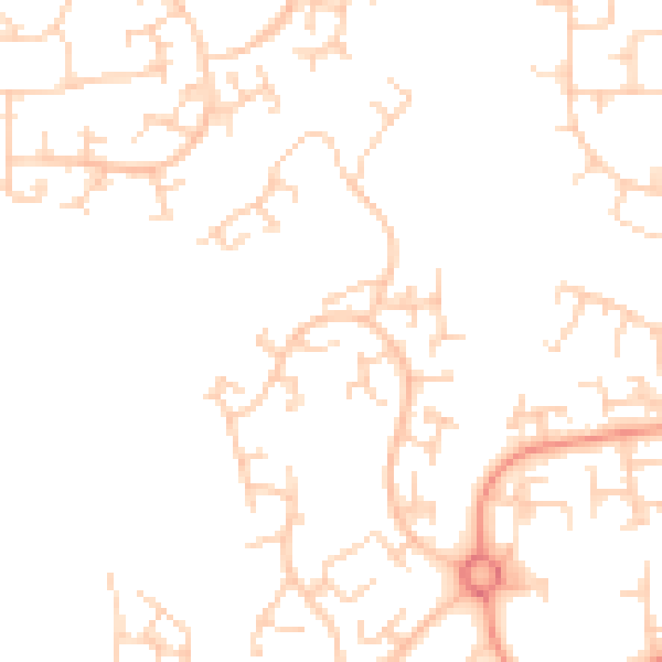 Daytime road noise heatmap for RH11 6BP