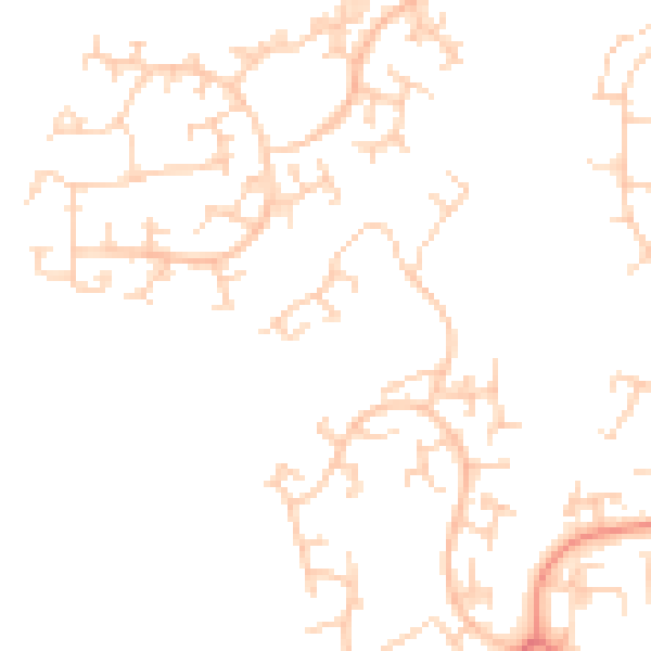 Daytime road noise heatmap for RH11 6BY