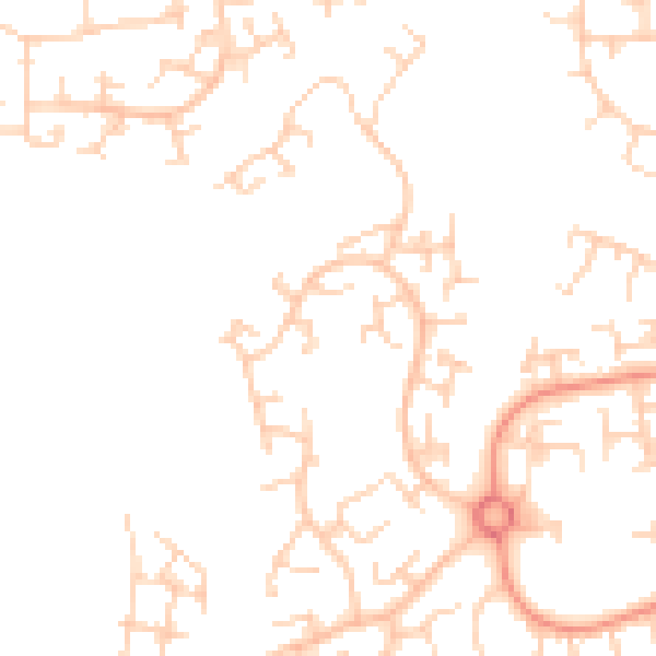 Daytime road noise heatmap for RH11 6DA