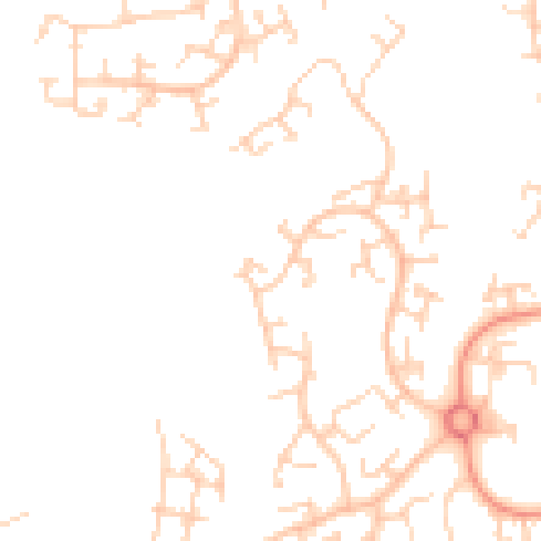 Daytime road noise heatmap for RH11 6DE