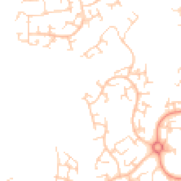 Daytime road noise heatmap for RH11 6DF
