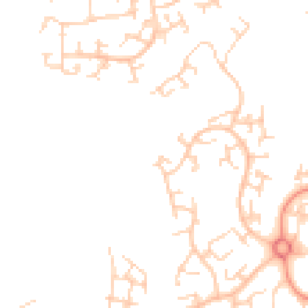 Daytime road noise heatmap for RH11 6DG