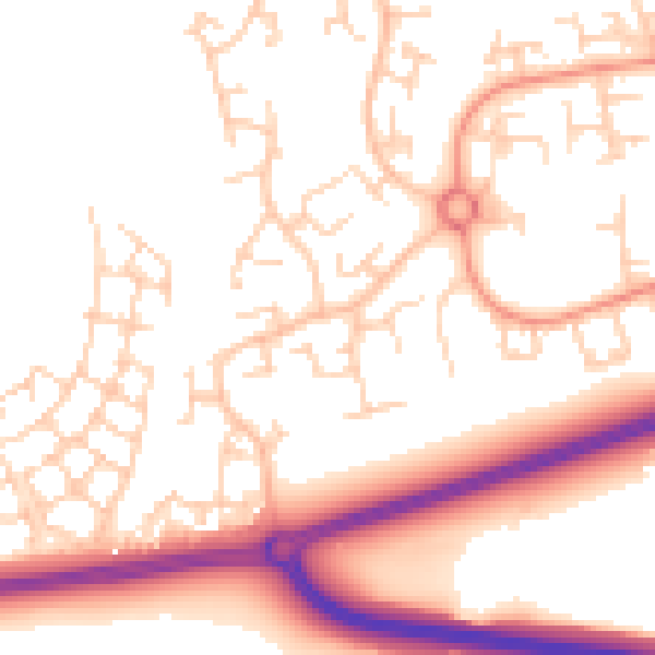 Daytime road noise heatmap for RH11 6EA