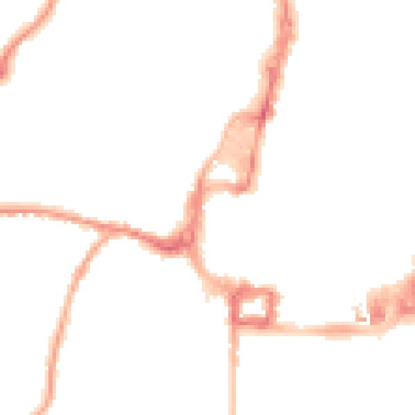 Night-time road noise heatmap for RH11 7AG