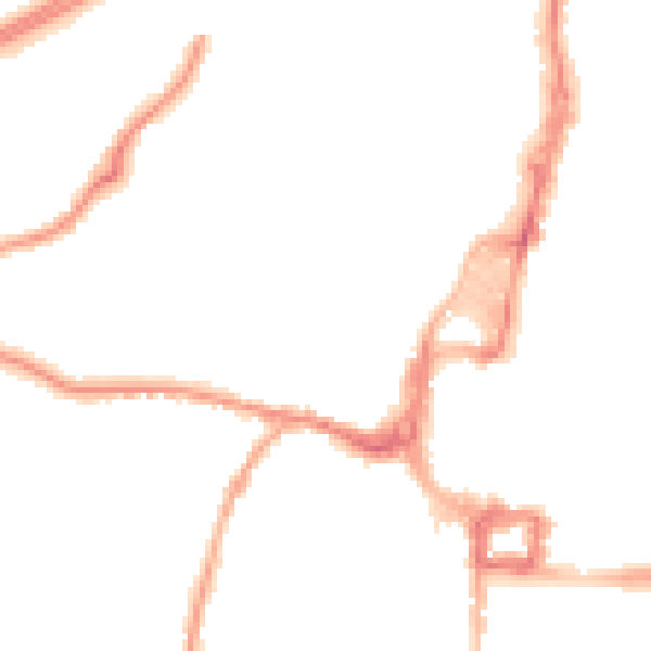 Night-time road noise heatmap for RH11 7DW