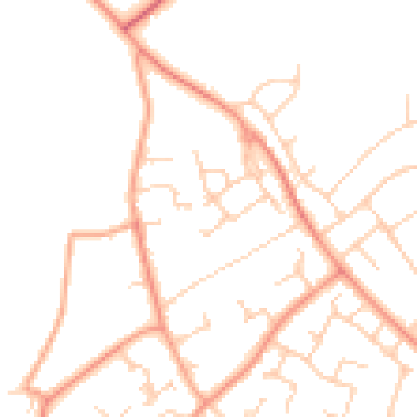 Daytime road noise heatmap for RH11 7GN