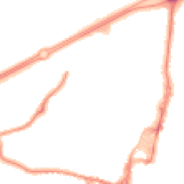 Night-time road noise heatmap for RH11 7GS