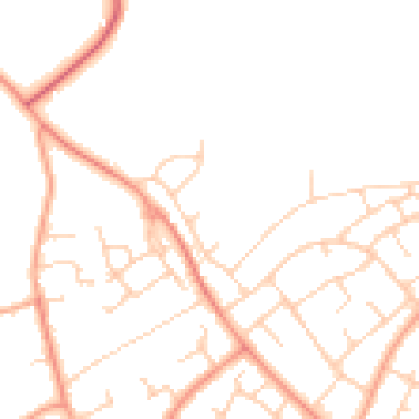 Daytime road noise heatmap for RH11 7LH
