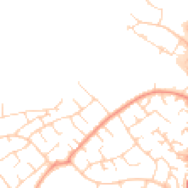 Daytime road noise heatmap for RH11 7NX