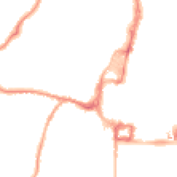 Night-time road noise heatmap for RH11 7NZ