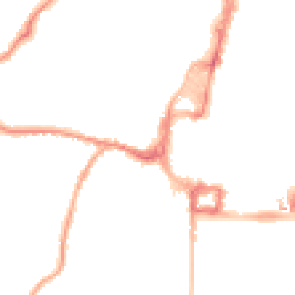 Night-time road noise heatmap for RH11 7PD