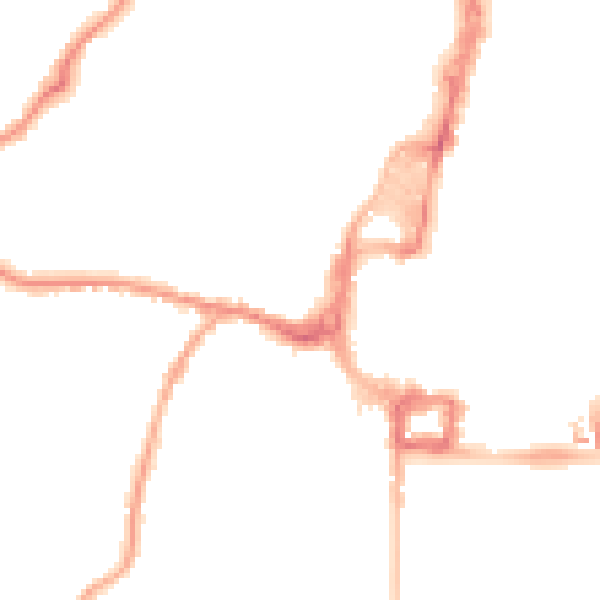 Night-time road noise heatmap for RH11 7QL