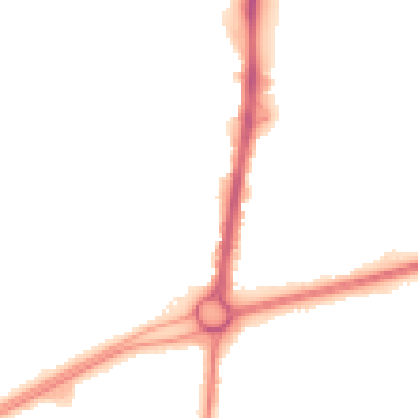 Night-time road noise heatmap for RH11 7UB