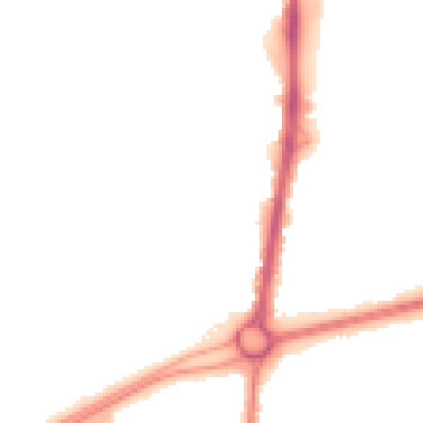Night-time road noise heatmap for RH11 7UD
