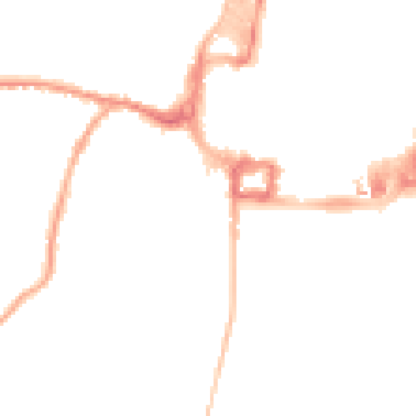 Night-time road noise heatmap for RH11 8AD