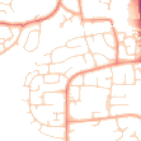 Daytime road noise heatmap for RH11 8DW
