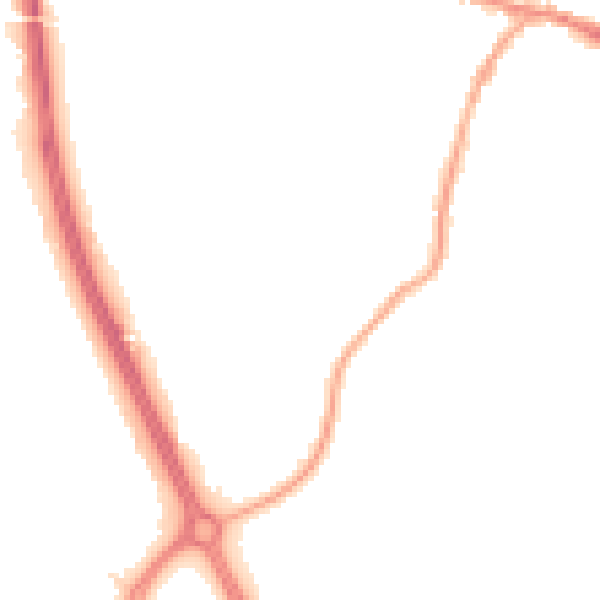 Night-time road noise heatmap for RH11 8FL
