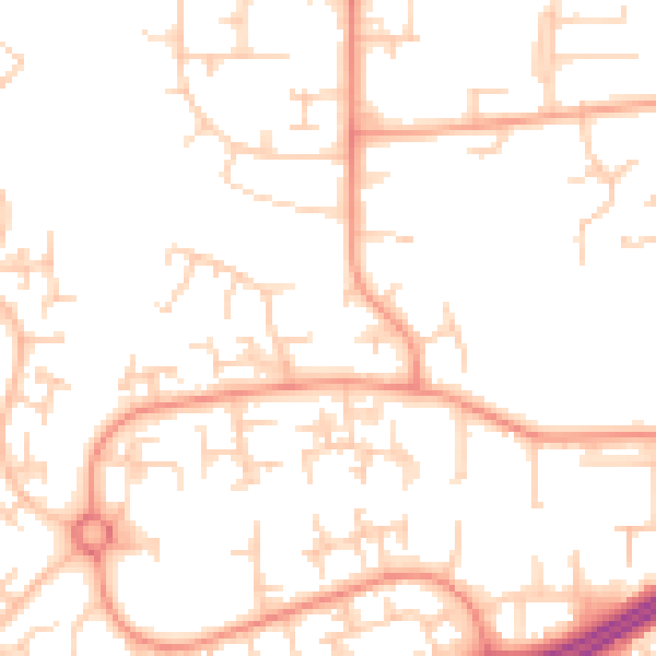 Daytime road noise heatmap for RH11 8JT