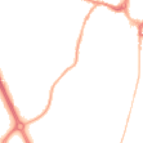 Night-time road noise heatmap for RH11 8PP