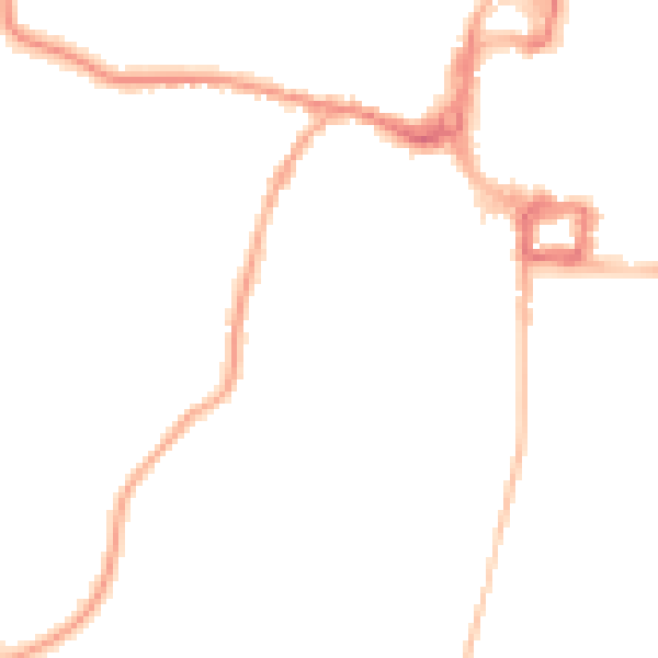 Night-time road noise heatmap for RH11 8RG