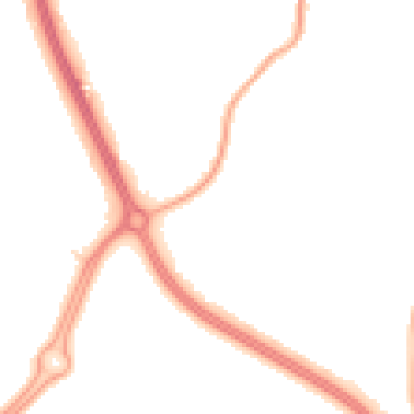 Night-time road noise heatmap for RH11 8SJ
