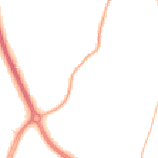 Night-time road noise heatmap for RH11 8TN