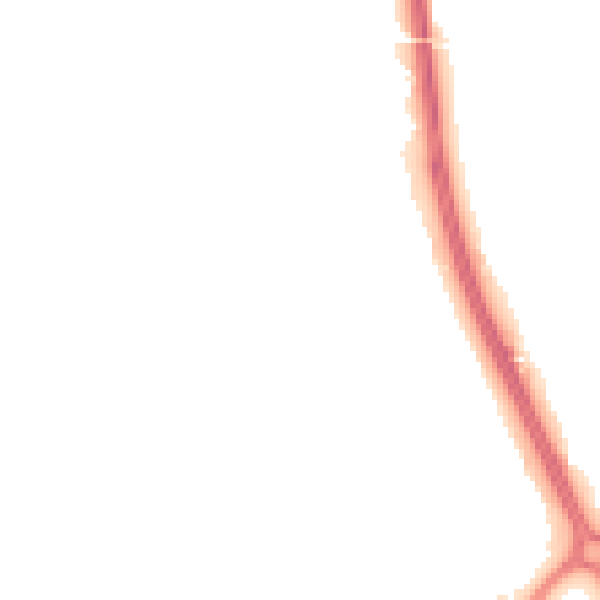 Night-time road noise heatmap for RH11 8ZJ
