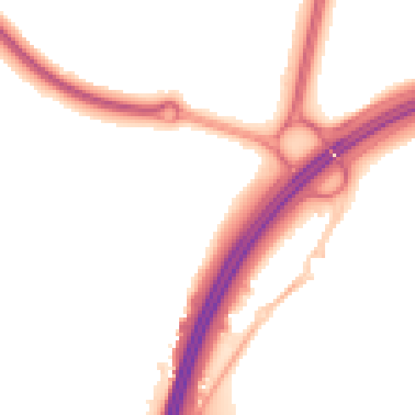 Night-time road noise heatmap for RH11 9AJ