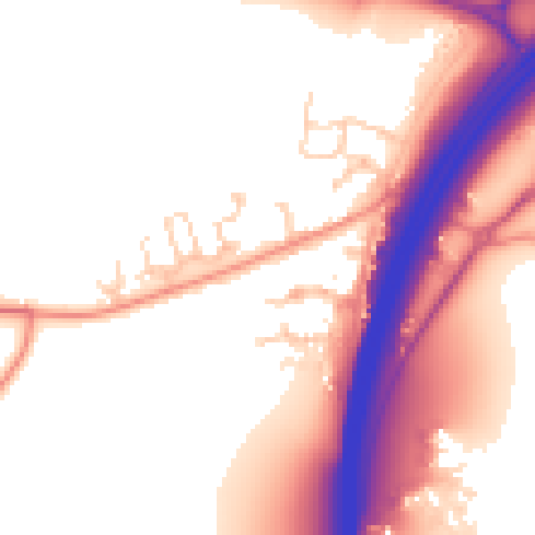 Daytime road noise heatmap for RH11 9AW