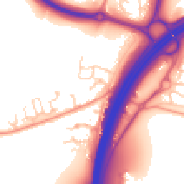 Daytime road noise heatmap for RH11 9BB