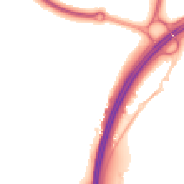 Night-time road noise heatmap for RH11 9BB