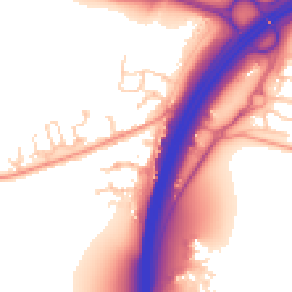 Daytime road noise heatmap for RH11 9BF