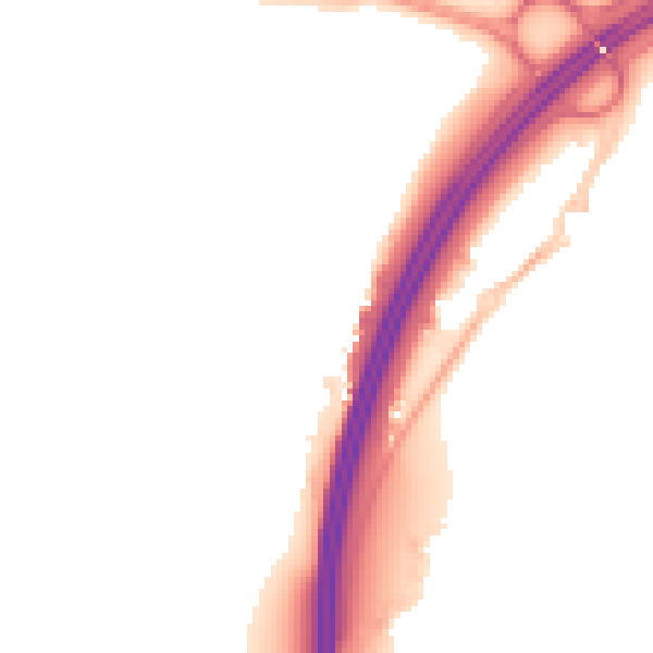 Night-time road noise heatmap for RH11 9BF