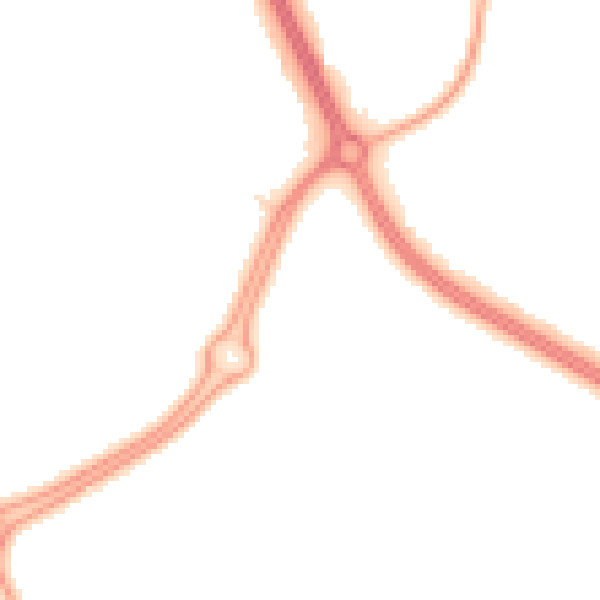 Night-time road noise heatmap for RH11 9DW