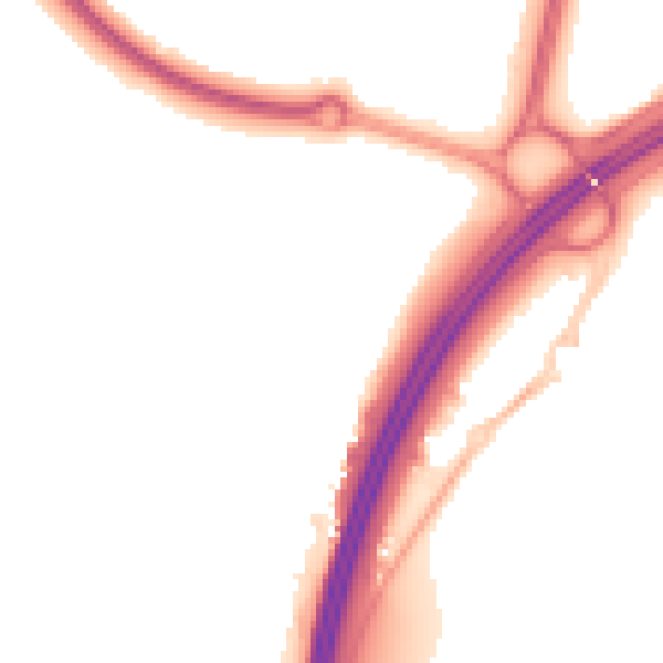 Night-time road noise heatmap for RH11 9FZ