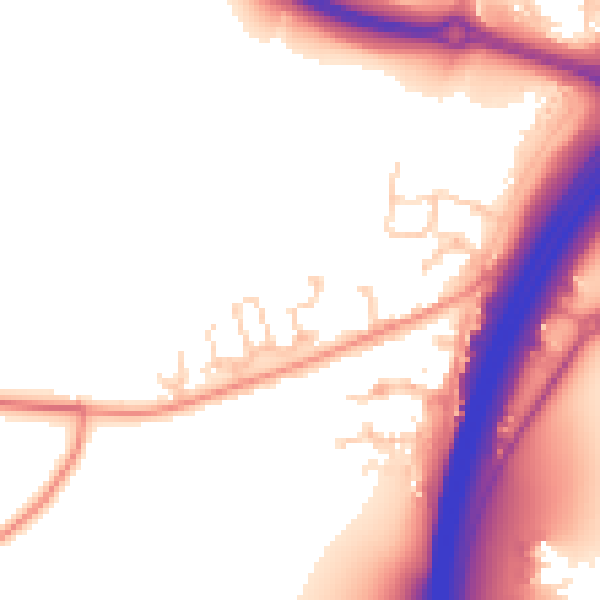 Daytime road noise heatmap for RH11 9GP