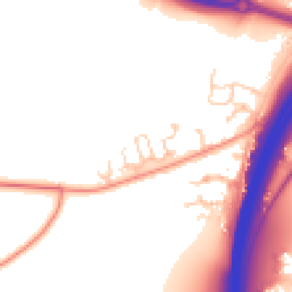 Daytime road noise heatmap for RH11 9GQ