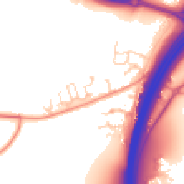 Daytime road noise heatmap for RH11 9GR