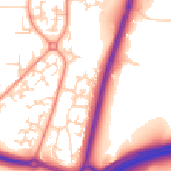 Daytime road noise heatmap for RH11 9QT