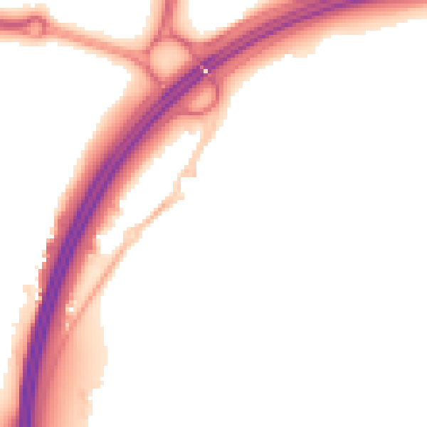 Night-time road noise heatmap for RH11 9SJ