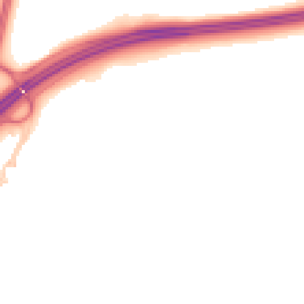 Night-time road noise heatmap for RH11 9TY