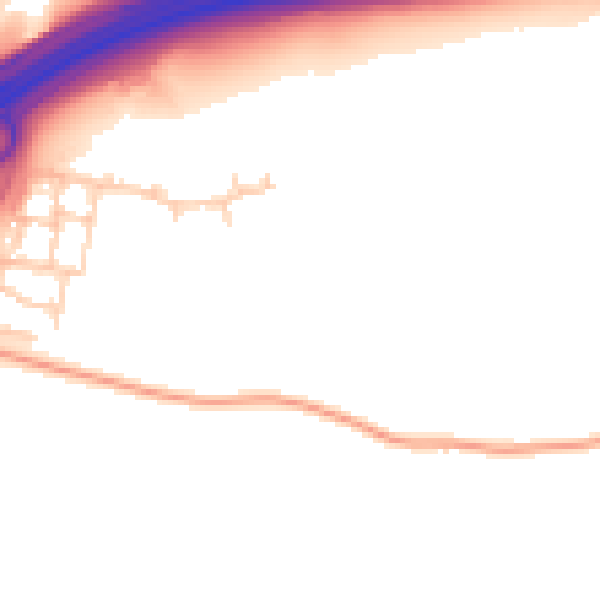 Daytime road noise heatmap for RH11 9UF