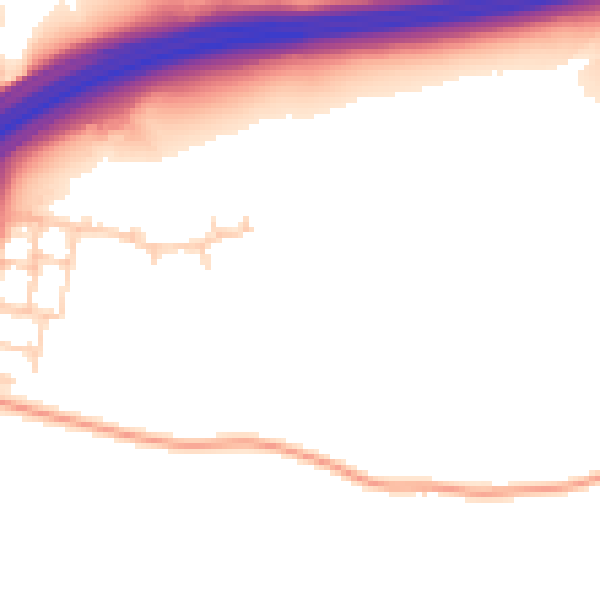 Daytime road noise heatmap for RH11 9UH