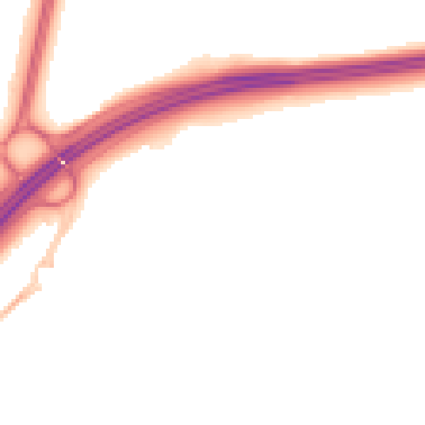 Night-time road noise heatmap for RH11 9UL
