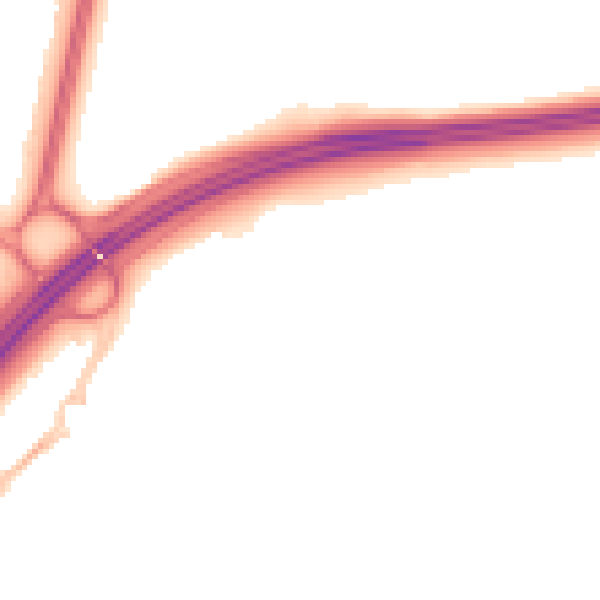 Night-time road noise heatmap for RH11 9XN