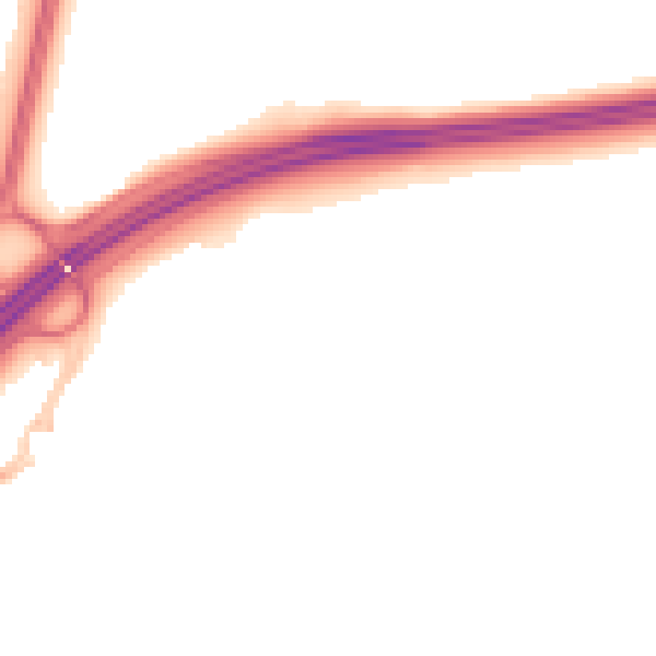 Night-time road noise heatmap for RH11 9XR