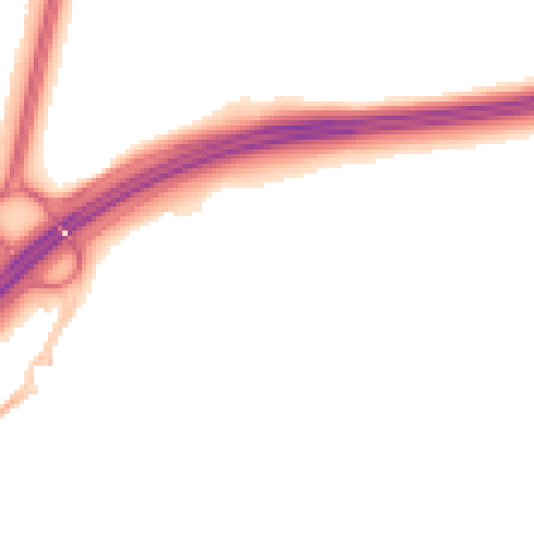 Night-time road noise heatmap for RH11 9ZD