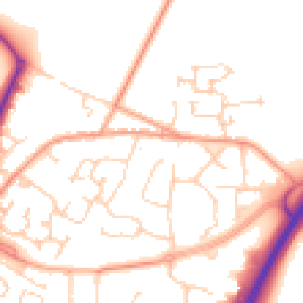 Daytime road noise heatmap for RH12 3ND